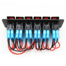 6 Gang 2LED Light Rocker Switch Panel Circuit Breaker 12V-24V Boat Marine W