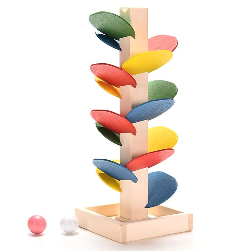 Tree Marble Ball Run Track Game Baby Kids Intelligence Educational Wooden Toys