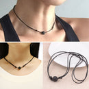Natural Black Lava Stone Rock Beads Essential Oil Diffuser Leather Necklace