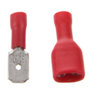 100 Red Spade Crimp Terminals Fully Insulated Electrical Connectors Audio W