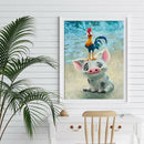 Pig Chicken Rhinestone Full Round 5D DIY Diamond Painting Kit Wall Picture
