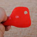 Red Silicone 3 Button Key Cover Case Shell fit for Skoda Fabia Octavia VW Golf