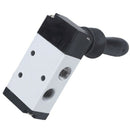 Pneumatic Air Inlet 2 Position 5 Way Manual Hand Pull Valve Gray+Black