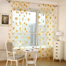 Slot Top Voile Curtain Panel Net Sunflower Printed Sheer Tulle Drape Yellow
