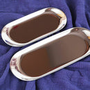 2 Pieces Stainless Steel Towel Tray Storage Tray Fruit Trays Cosmetics Jewe J9O3