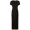 Plus Size Lacing Women Dress Solid Short Sleeves Split Long Dresses (3XL)