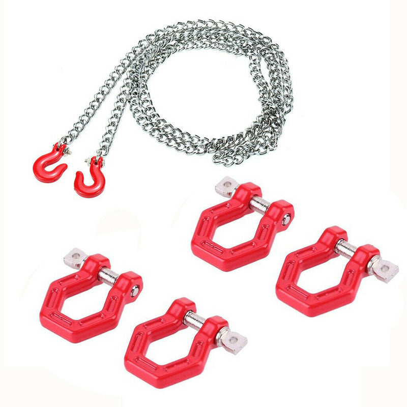 Trailer Towing Buckle Tow Hooks D Shackles for 1/10 RC Truck Climbing Car