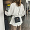 Fashion Messenger Bag Women PU Leather Shoulder Bags Small Purse (Black)
