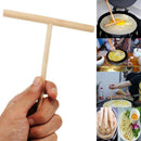 Practial T Shape Crepe Maker Pancake Batter Wooden Spreader Stick Home Kitc E3Z1