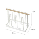 1pc Creative Metal Storage Rack Stylish Mugs Cups Holder Draining Rack Wood A6L7