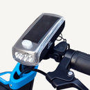 4 LED USB Rechargeable Solar Bicycle Bike Mountain Light Headlight Speake NEW