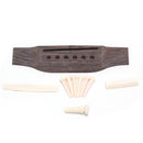 1Set Acoustic Guitar Bridge + Bone Bridge Pins/Saddle/Nut Saddle Guitar Parts!E