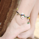 National Style Fashion Hand-Knitted Anklet Female Models Shell Flower Dongl