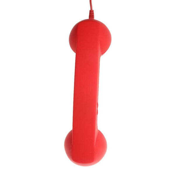 2Pcs 3.5mm Mic Retro POP Phone Handset Telephone for Mobile Phone Universal Red
