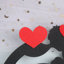 1PC Cake Topper Black Boy & Girl with Red Heart Wedding Paper DIY Wedding Part@