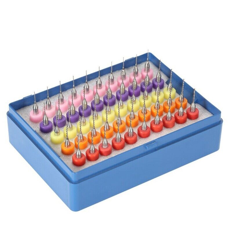 50 Pcs Mini Drill Bit In Protective Box, Pcb Bit Bit Set 0.5 + 0.6 + 0.7 +  G8A7