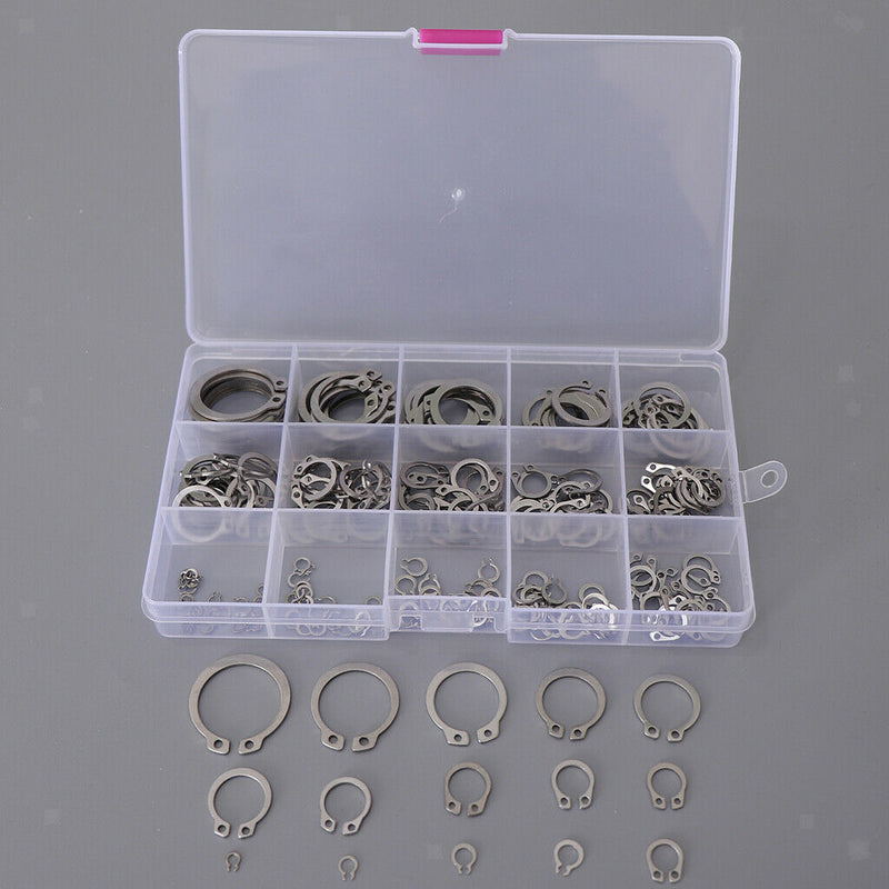225Pcs Steel External Circlip Retaining Ring Snap Ring Assortment Kit Ã¯Â¼Å’For