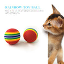 70pcs 3cm Interactive Pet Chewing Toys Cat Training Rainbow Striped Ball