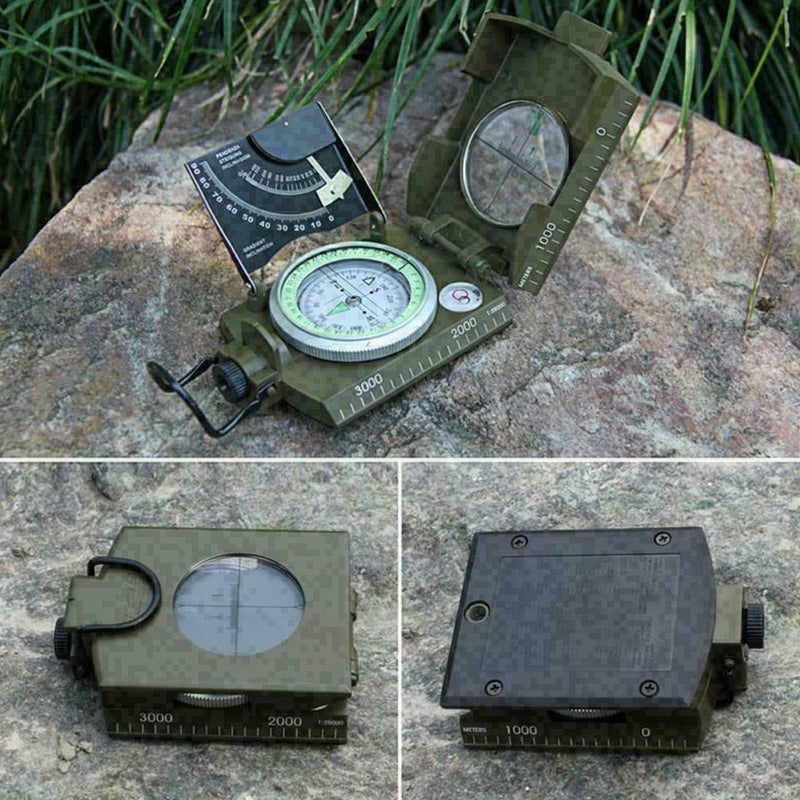 1* Professional Military Pocket Metal Sighting Compass Camping N0I1 Clinome S5Z9