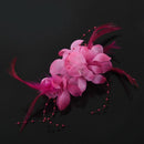 Pin Rose red Feather Fabric Flower Shape for Women Girl Gift Q3W7