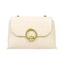 Alligator Leather Chain Shoulder Bag Women Purse Crossbody Pouch (White)