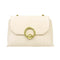 Alligator Leather Chain Shoulder Bag Women Purse Crossbody Pouch (White)
