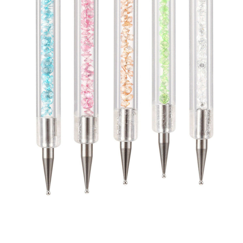 5pcs Crystal Nail Art Dotting Pen Double Head Tools DIY Nail Art Manicure Tool
