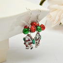 2 Pairs Novelty Christmas Gift Party Dangle Xmas Santa Bell Snowman Earrings
