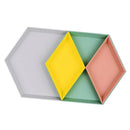 Set of 4 Geometric Combination Tray Fruit Snack Cosmetics Jewelry Storage