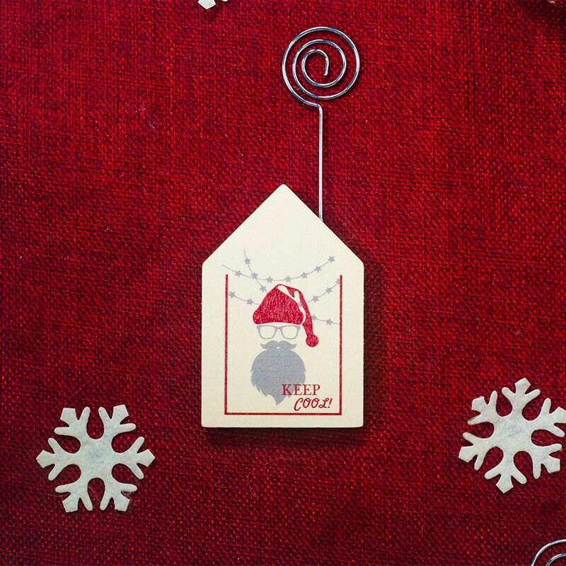 1 Set 5 Pcs Christmas Decorations Ornaments Christmas Print Wooden Notes Fo M7F6