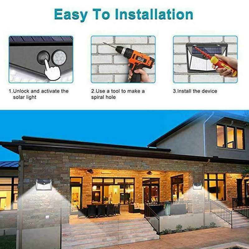 Solar Motion Sensor Light Wall Light Garden Lamp Human Induction Outdoor Ne E0N2
