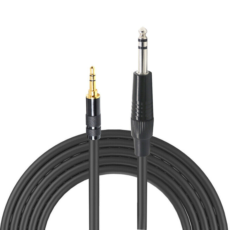 1.5m 3.5mm 1/8" Male to 6.35mm 1/4" Male TRS Stereo Audio AUX Cable PC iPod GDY