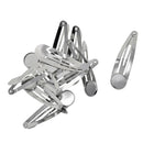 10Pcs DIY Barrettes Snap Hair Clips 12mm Round Bezel Setting Tray Whitegold