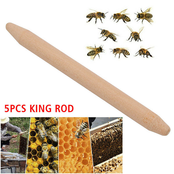 5pcs  Bowl 12cm Wooden Dual End Stylobate Beekeeping Tool Queen Cell King Rod