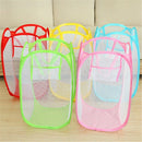 Foldable Color Net Storage Basket Laundry Basket Laundry Basket,Clothes Bas W4B8