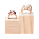 2pcs Wood Ring Display Jewelry Stand Display Rack Unfinished Quartet Shape