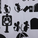 1 Pc Black Mouse Staircase Stickers 25 x 55cm Funny Mouses Plane Cartoon Wa