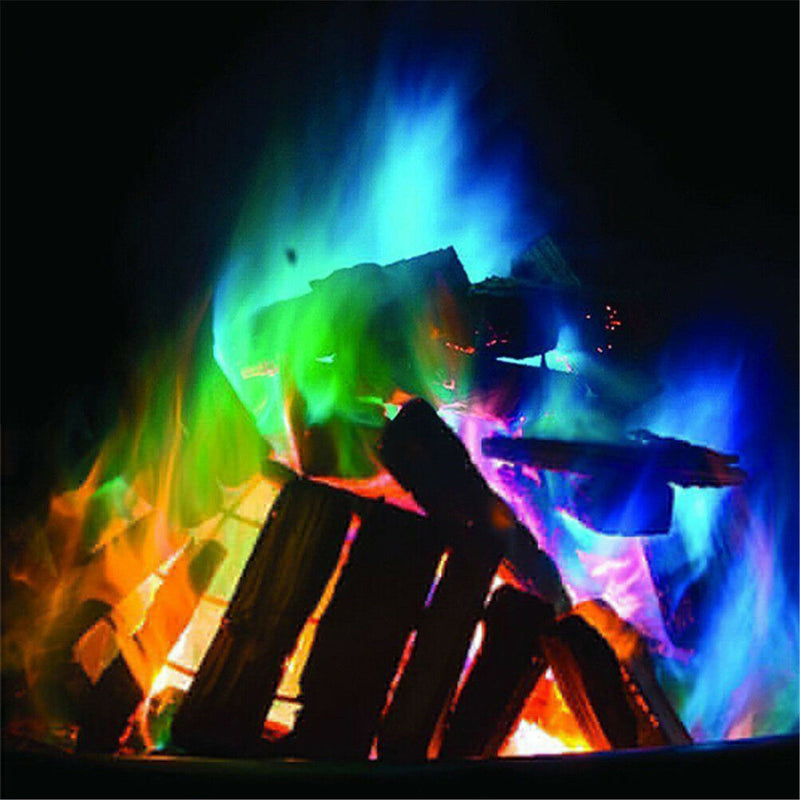 Mystical Magic Trick Fire Coloured Flames Bonfire Sachets Fireplace Colorful TME