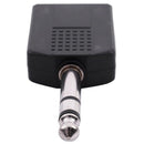 Mono 6.35mm Male Plug to Dual 6.35mm Female Socket Splitter Adapter Connect