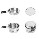 Stainless Steel Outdoor Cooking Kettle Camping Pot Backpack Cooker Set Picn