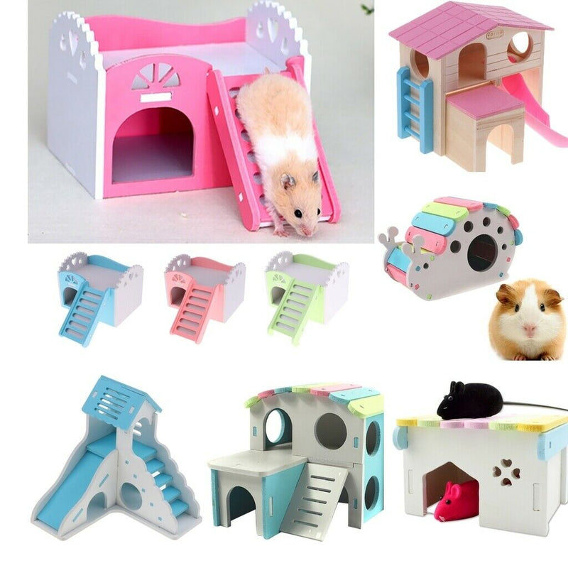 Colorful Hamster House Small Pets Snuggle Hut Cage Climbing Chewing Toys