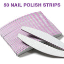 50Pcs Professional Nail Files Half-moon Trapezoid Double-sided Manicure Tool Kit