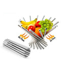 1X(Creative Collapsible Stainless Steel Fruit Bowl Kitchen & Dinning Table