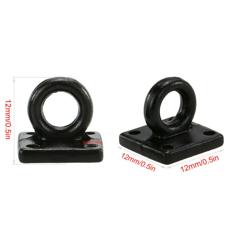 Black Metal Pintle Hook and Lunette Ring for RC Crawler 1:10 Hitch Trailer