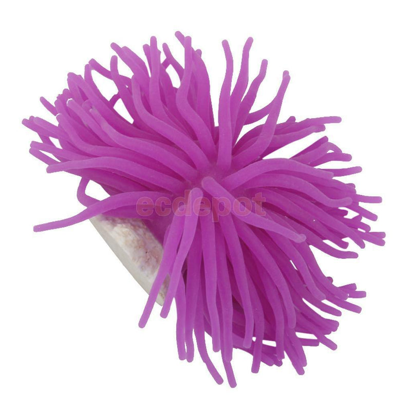 Purple Blue Tips Silicone Coral for Aquarium Fish Tank Ornament Decoration New