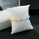 Boho Women Multicolor Rice Beads Flower Bracelet Hand-woven Cute Bangle JewelrJR