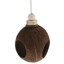 Pet Coconut Shell Bird Nest Hut Cage Feeder Parrot Parakeet Mini House