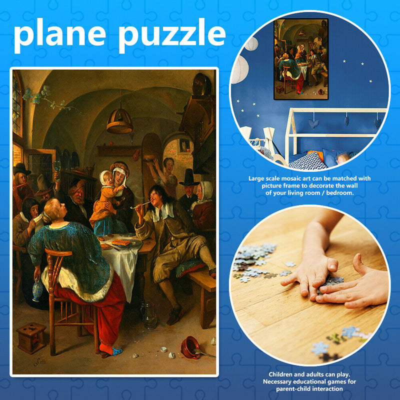 1000pcs Paper Puzzles Jigsaw Family Chatting Educational Kids Adults Toys