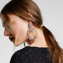 Statement Earrings For Women Large Square Crystal Big Earrings Rhinestone D X7E5
