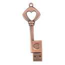 USB 2.0 Metal USB Pen Drive Pure Copper Heart USB Flash Drive Key (Copper,
